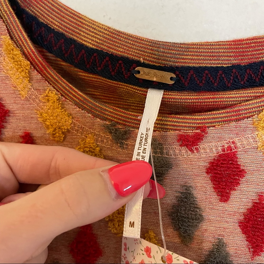 NWT FREE PEOPLE Magic Carpet Tee In Red - Picture 10 of 10